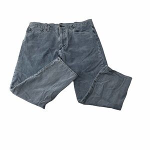 Levi's 502 Men's Blue Gray Corduroy Pants Jeans 5-Pocket Zipper Fly Straight Leg